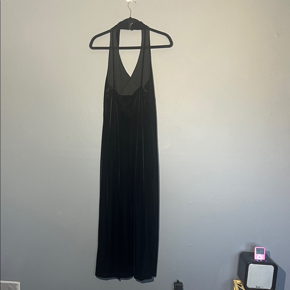 Moda International velvet Black Halter Maxi Dress - Picture 6 of 8